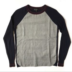 J. Crew | Merino Wool Glen Plaid Panel Sweater